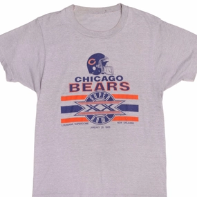 Drop Shoulder Cut Light Comfort Style VINTAGE NFL CHICAGO BEARS SUPER BOWL TEE SHIRT EARLY 1986 SIZE MEDIUM