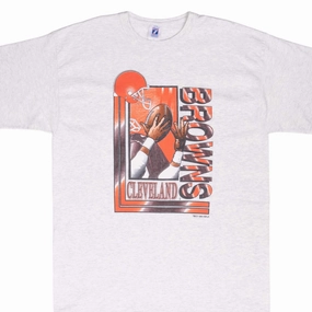 VINTAGE NFL CLEVELAND BROWNS GREY TEE SHIRT 1994 XL MADE IN USA Breathable Fit Wear Casual Flex