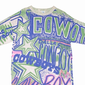 VINTAGE NFL DALLAS COWBOYS ALL OVER PRINT TEE SHIRT 1990S SIZE LARGE Casual Choice