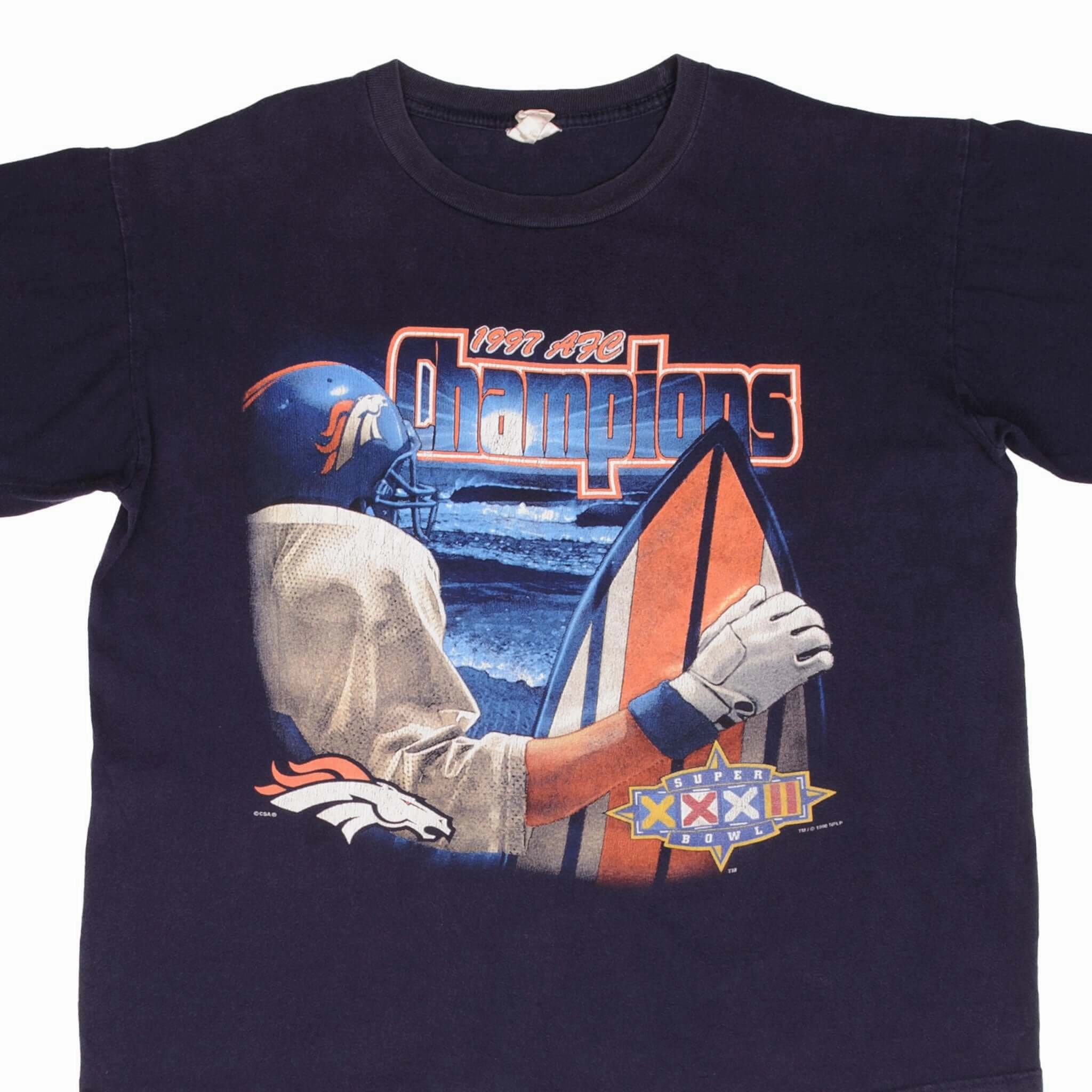 Pullover VINTAGE NFL DENVER BRONCOS AFC CHAMPIONS 1997 TEE SHIRT SIZE LARGE