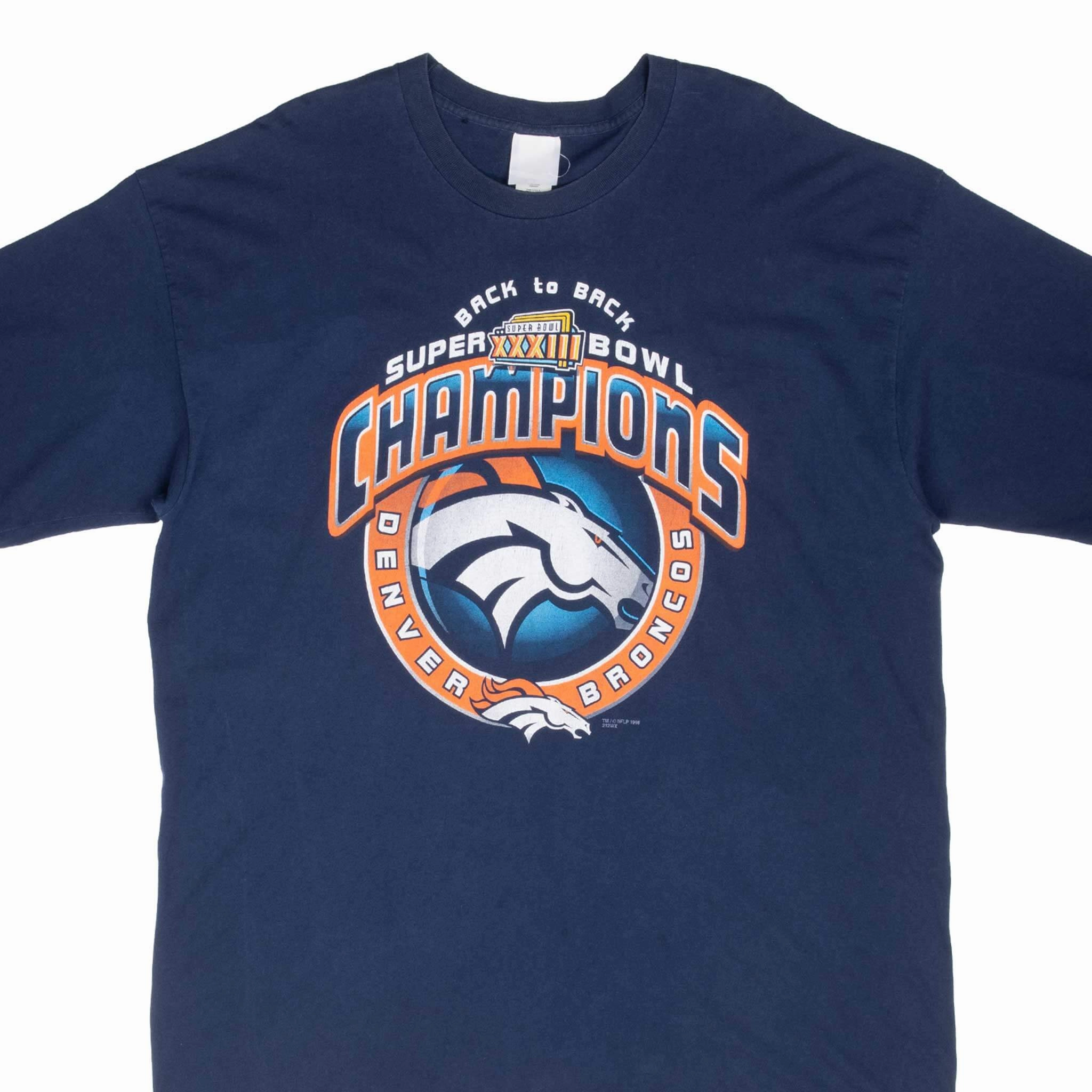 Fashion-Forward Fit VINTAGE NFL DENVER BRONCOS SUPER BOWL XXXIII CHAMPIONS 1998 TEE SHIRT 2XL
