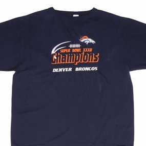 Relaxed Fit Recycled Polyester Thread VINTAGE NFL DENVER BRONCOS SUPERBOWL CHAMPIONS 1998 TEE SHIRT XL MADE IN USA