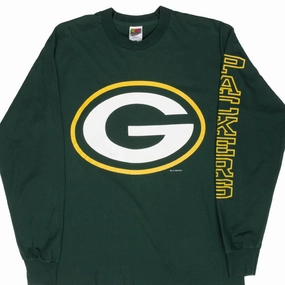 VINTAGE NFL GREEN BAY PACKERS 1997 LONG SLEEVE TEE SHIRT LARGE MADE IN USA Midweight Knit UV resistant