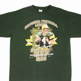 VINTAGE NFL GREEN BAY PACKERS BRETT FAVRE MPV 1996 TEE SHIRT SIZE XL City Casual