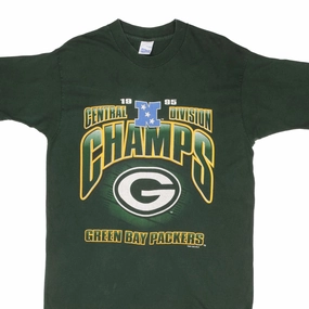 VINTAGE NFL GREEN BAY PACKERS CENTRAL DIV CHAMPS 1995 TEE SHIRT LARGE MADE USA Cozy Wear Quick Dry Wear Fit