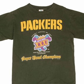 VINTAGE NFL GREEN BAY PACKERS SUPER BOWL CHAMPIONS 1997 TEE SHIRT SIZE LARGE Sleeveless