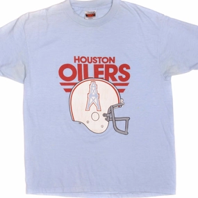 VINTAGE NFL HOUSTON OILERS TEE SHIRT 1970s SIZE MEDIUM MADE IN USA Sporty Active Wear