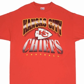 VINTAGE NFL KANSAS CITY CHIEFS 1995 TEE SHIRT SIZE 2XL MADE IN USA Durable Colorfast Finish Daily Comfort