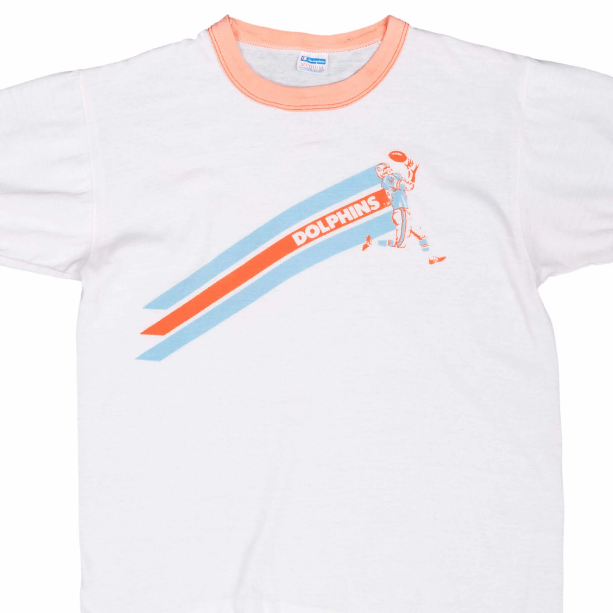 VINTAGE NFL MIAMI DOLPHINS CHAMPION TEE SHIRT 1970S SMALL MADE USA Everyday Fashion Look