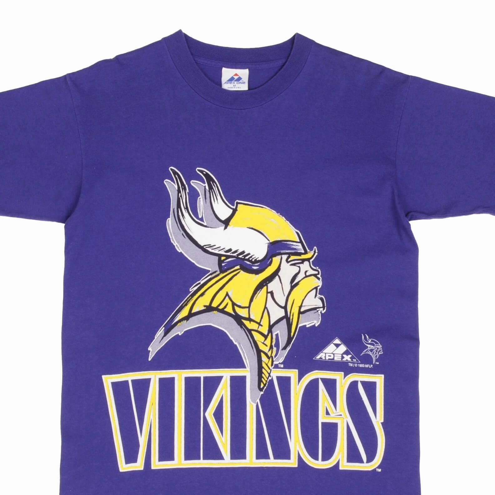 DoubleStitched Seams Minimalist Wear VINTAGE NFL MINNESOTA VIKINGS 1993 TEE SHIRT SIZE MEDIUM MADE IN USA