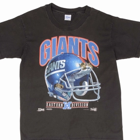VINTAGE NFL NEW YORK GIANTS TEE SHIRT 1992 SIZE LARGE MADE IN USA Fur combination DoubleLayeredCollar