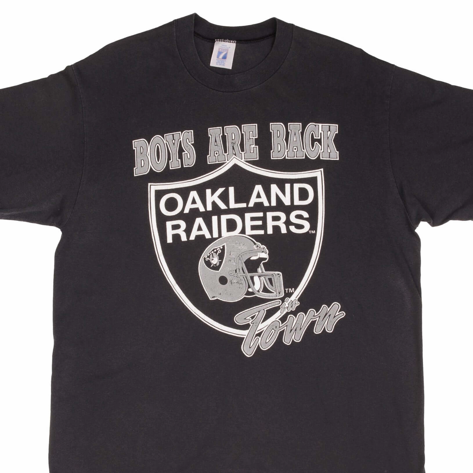 VINTAGE NFL OAKLAND RAIDERS BOYS ARE BACK TEE SHIRT 1990S SIZE XL MADE IN USA semi-formal style Lint Resistant Surface
