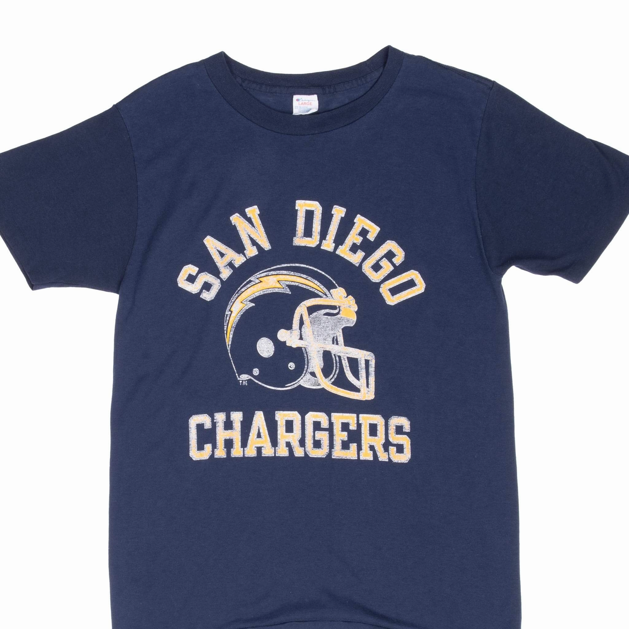VINTAGE NFL SAN DIEGO CHARGERS CHAMPION 1980S TEE SHIRT SMALL MADE IN USA Breathable Look