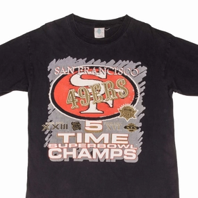 VINTAGE NFL SAN FRANCISCO 49ERS 5 TIME SUPERBOWL CHAMPS 1994 TEE SHIRT SZE LARGE Essential Fashion light layering