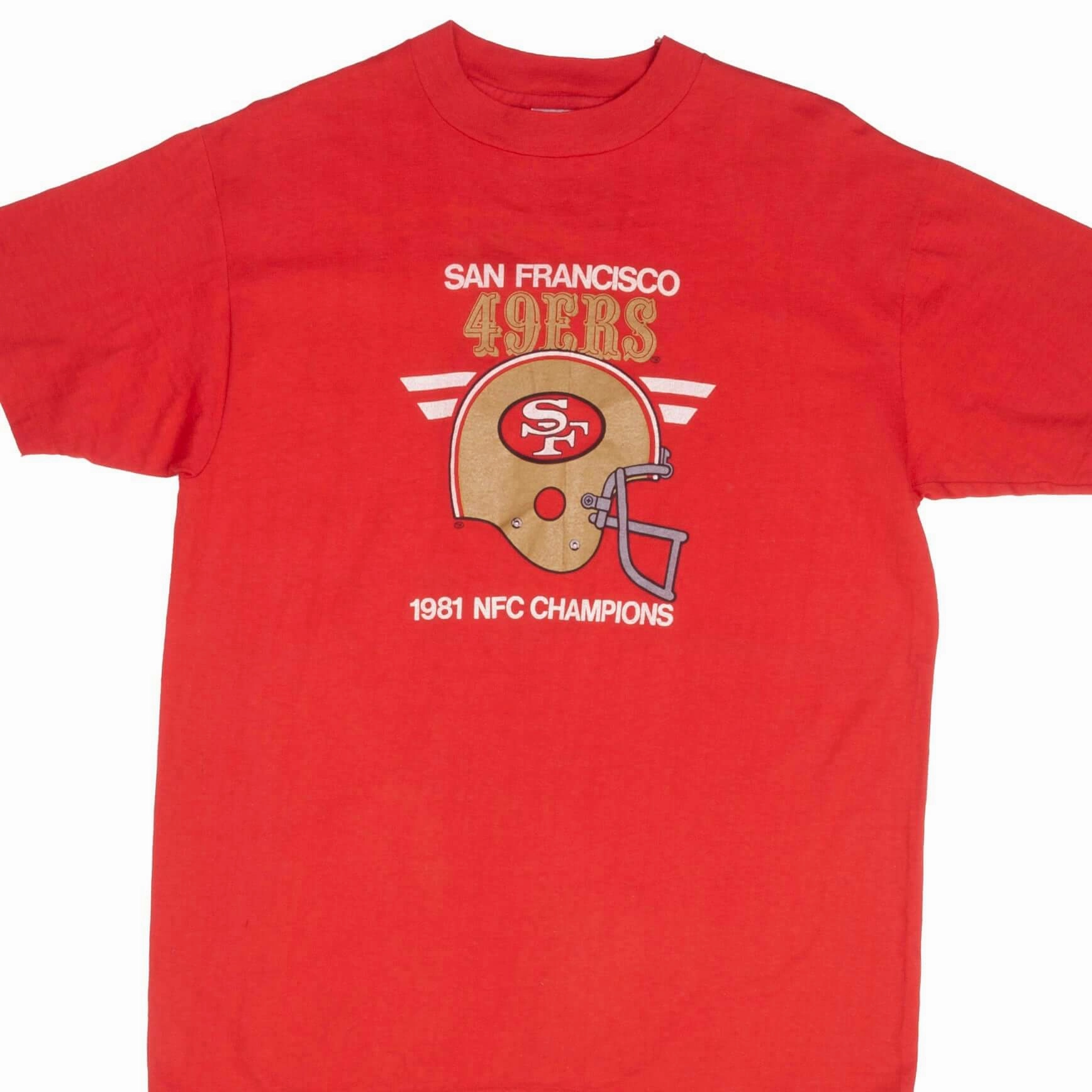 Quick Comfort Wear VINTAGE NFL SAN FRANCISCO 49ERS NFC CHAMPIONS 1981 TEE SHIRT LARGE MADE IN USA