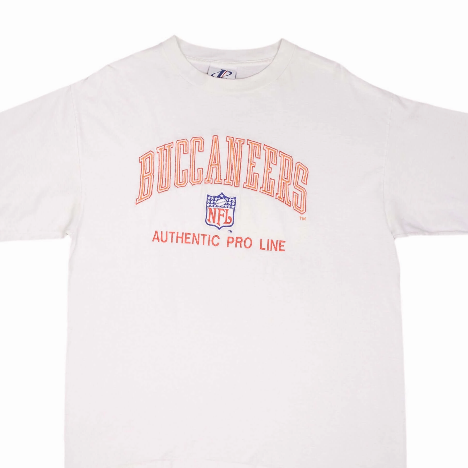 VINTAGE NFL TAMPA BAY BUCCANEERS 1990S EMBROIDERED TEE SHIRT LARGE MADE IN USA Layered Look Wear All-Purpose Comfort