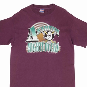VINTAGE NHL ANAHEIM MIGHTY DUCKS DISNEY TEE SHIRT 1993 SIZE XL MADE IN USA Reinforced Shoulder