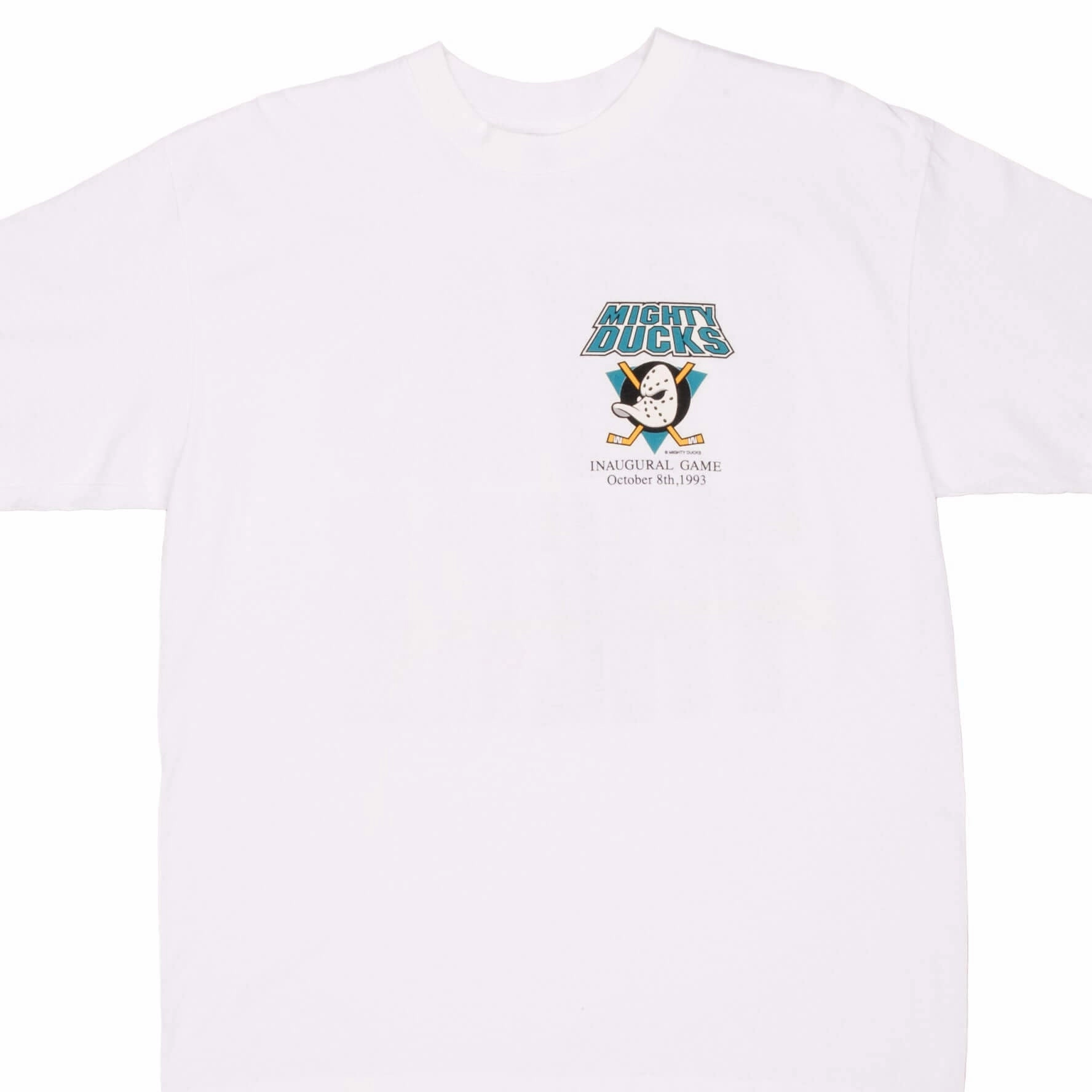 Breathable Comfort Design Essential Fit VINTAGE NHL ANAHEIM MIGHTY DUCKS INAUGURAL GAME TEE SHIRT 1993 XL MADE IN USA