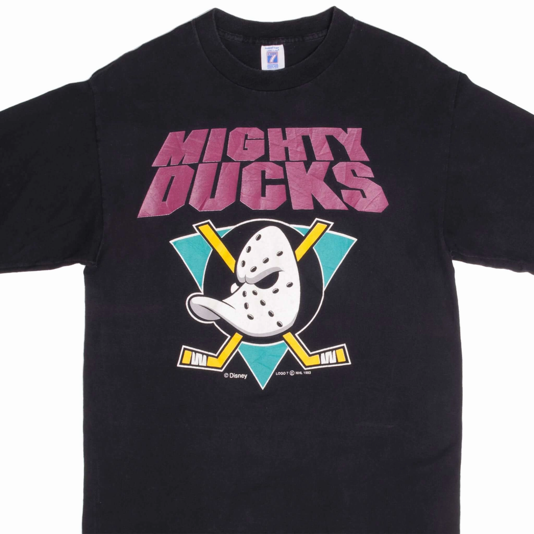 Soft and Stretchy Comfy Fit Wear VINTAGE NHL ANAHEIM MIGHTY DUCKS TEE SHIRT 1993 MEDIUM MADE USA