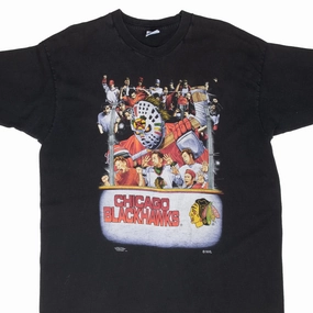 VINTAGE NHL CHICAGO BLACKHAWKS TEE SHIRT 1995 XL MADE IN USA Abstract mystery Anti Shrinkage Treatment