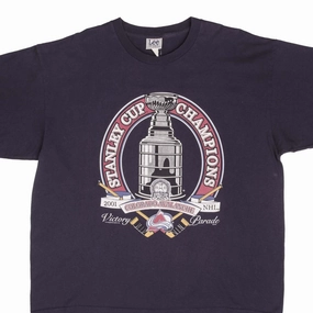 VINTAGE NHL COLORADO AVALANCHE STANLEY CUP CHAMPIONS 2001 TEE SHIRT SIZE 2XL Fit For Movement