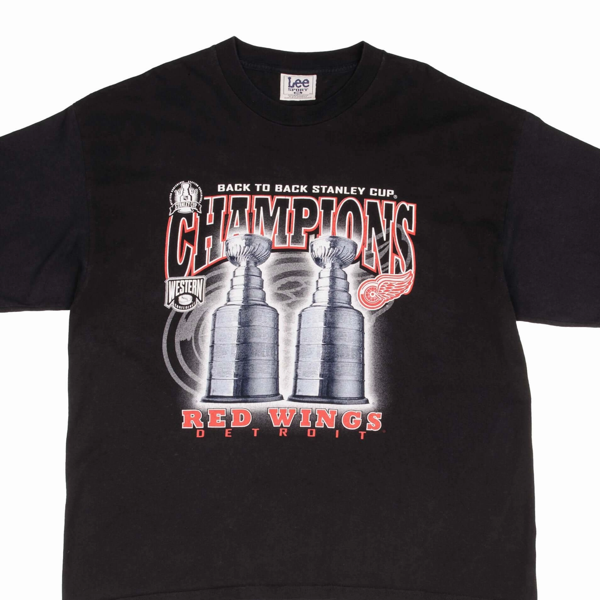 VINTAGE NHL DETROIT RED WINGS STANLEY CUP CHAMPIONS 1998 TEE SHIRT 2XL Everyday Fashion Look