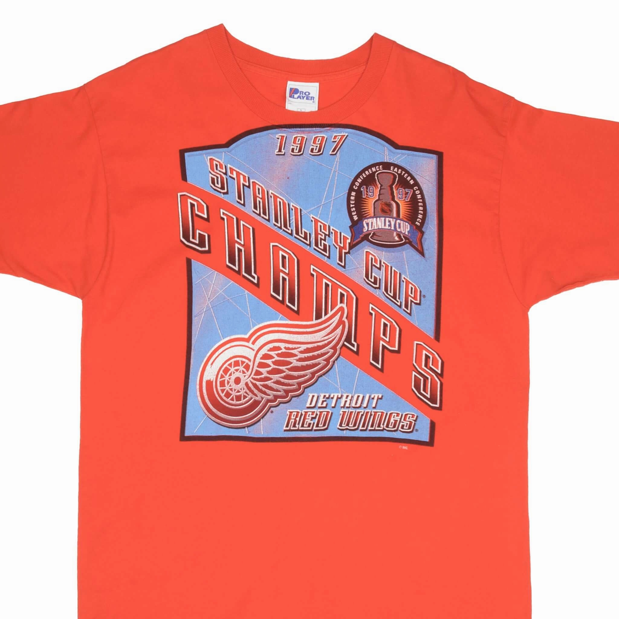 VINTAGE NHL DETROIT RED WINGS STANLEY CUP CHAMPS 1997 TEE SHIRT LARGE MADE USA Classic Vibes cyber monday