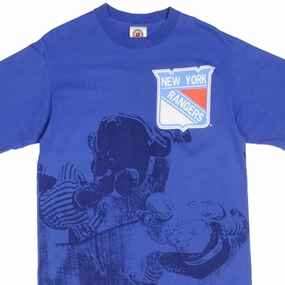 All Day Comfort Long Sleeve VINTAGE NHL NEW YORK RANGERS ALL OVER PRINT TEE SHIRT 1990S LARGE MADE IN USA