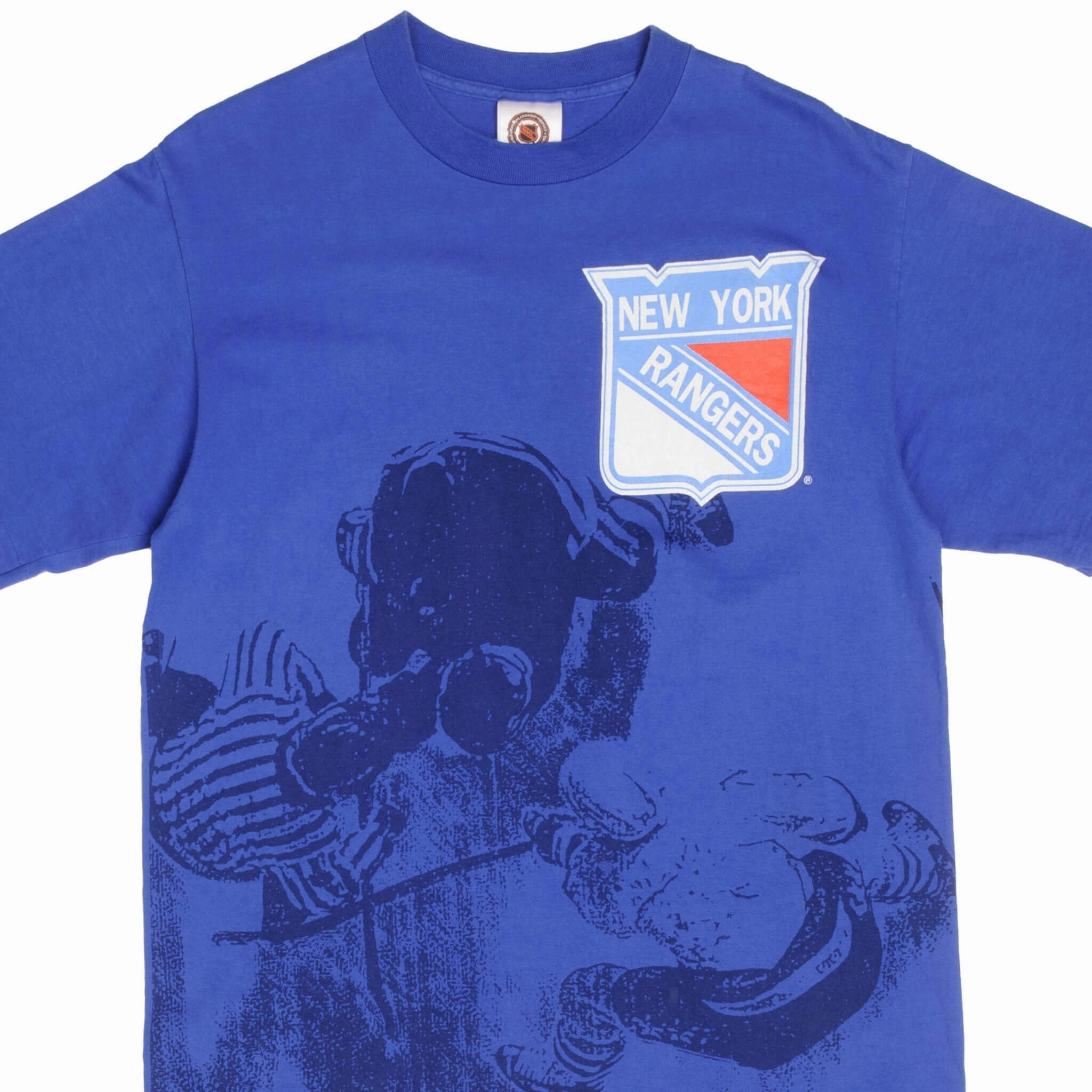 All Day Comfort Long Sleeve VINTAGE NHL NEW YORK RANGERS ALL OVER PRINT TEE SHIRT 1990S LARGE MADE IN USA