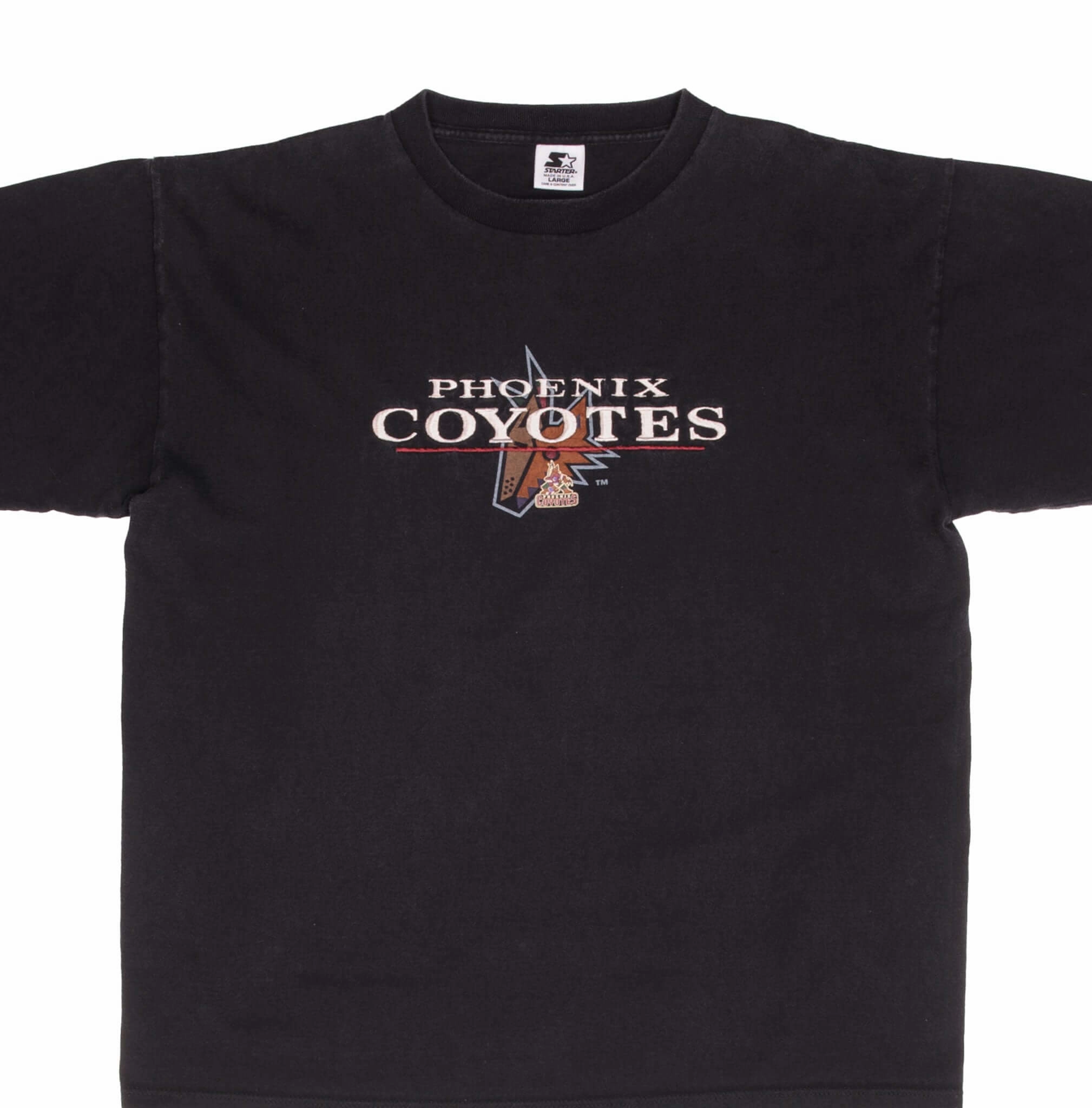 VINTAGE NHL PHOENIX COYOTES EMBROIDERED 1990S TEE SHIRT SIZE LARGE MADE IN USA Timeless Top Simple Yet Cozy