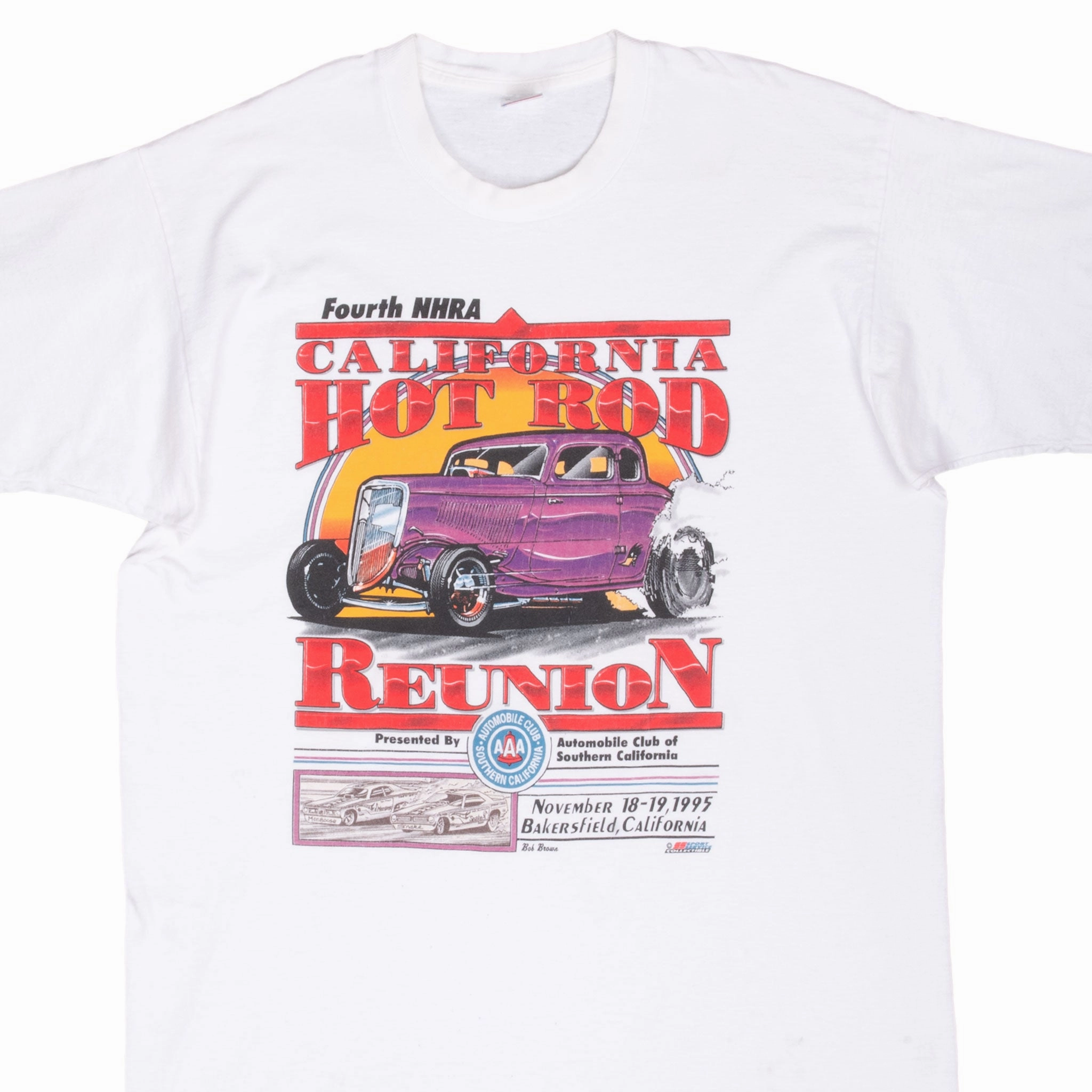 Date night VINTAGE NHRA HOT ROD REUNION BAKERSFIELD 1995 TEE SHIRT XL MADE IN USA