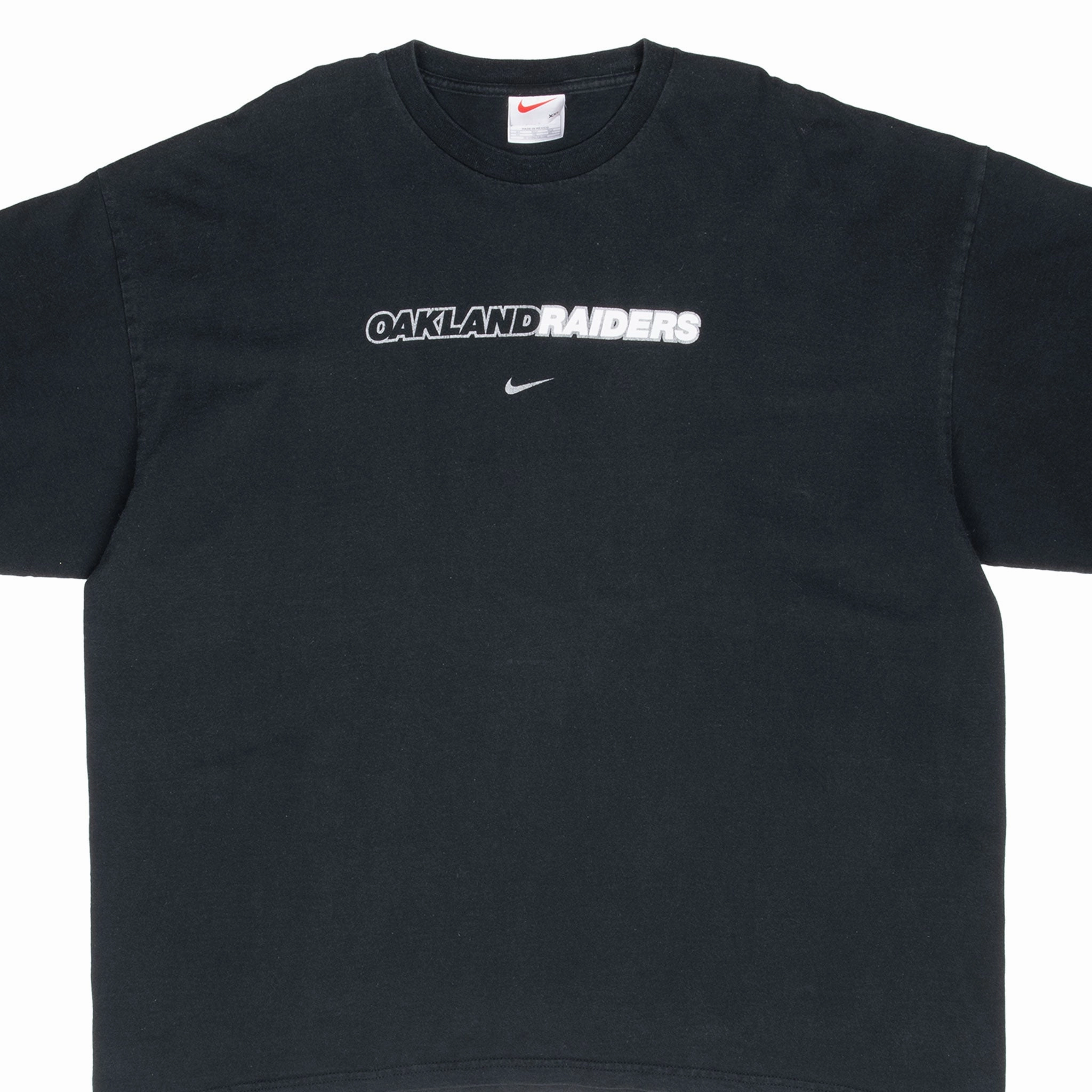 VINTAGE NIKE NFL OAKLAND RAIDERS BLACK TEE SHIRT 1990S 2XL Smart Layering