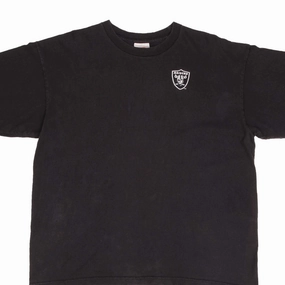Street Smart Reinforced Hemline VINTAGE NIKE NFL OAKLAND RAIDERS BLACK TEE SHIRT 1990S SIZE XL MADE IN USA