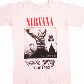 VINTAGE NIRVANA AND BUTTHOLE SURFERS TOUR TEE SHIRT 1993 SIZE LARGE Everyday Look Relaxed Movement