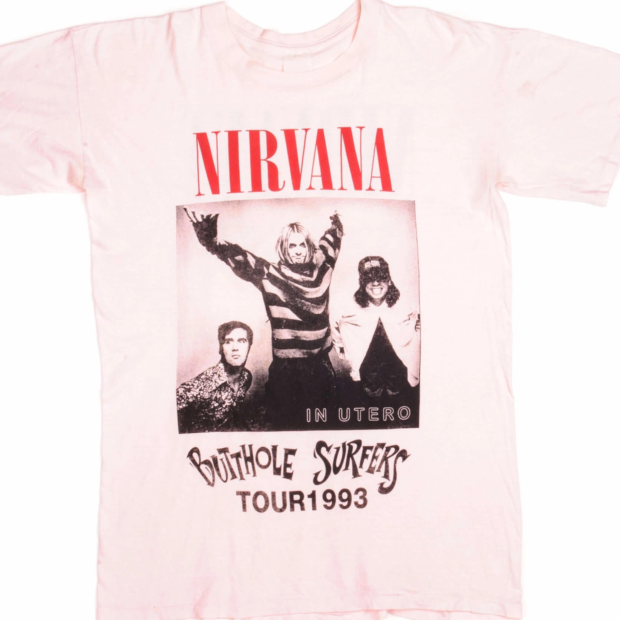 VINTAGE NIRVANA AND BUTTHOLE SURFERS TOUR TEE SHIRT 1993 SIZE LARGE Everyday Look Relaxed Movement