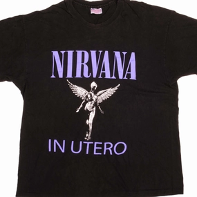 VINTAGE NIRVANA IN UTERO TEE SHIRT 90s SIZE LARGE MADE IN USA EasyCareFinish