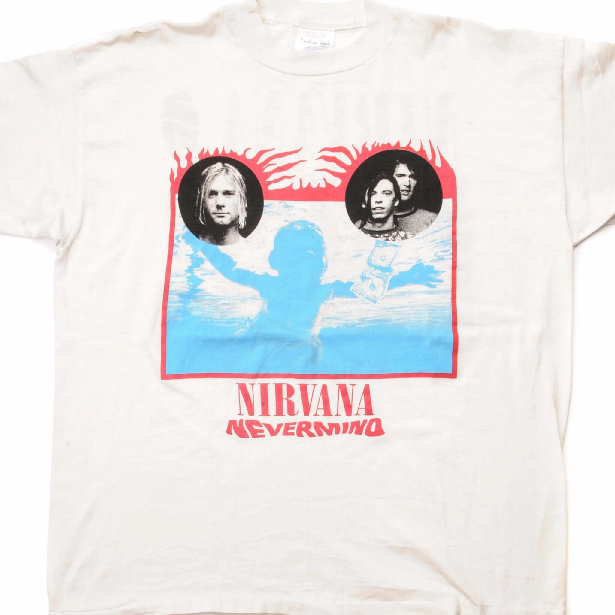 Abrasion Resistant Fabric VINTAGE NIRVANA NEVERMIND EUROPEAN TOUR TEE SHIRT 1990S SIZE LARGE MADE IN USA