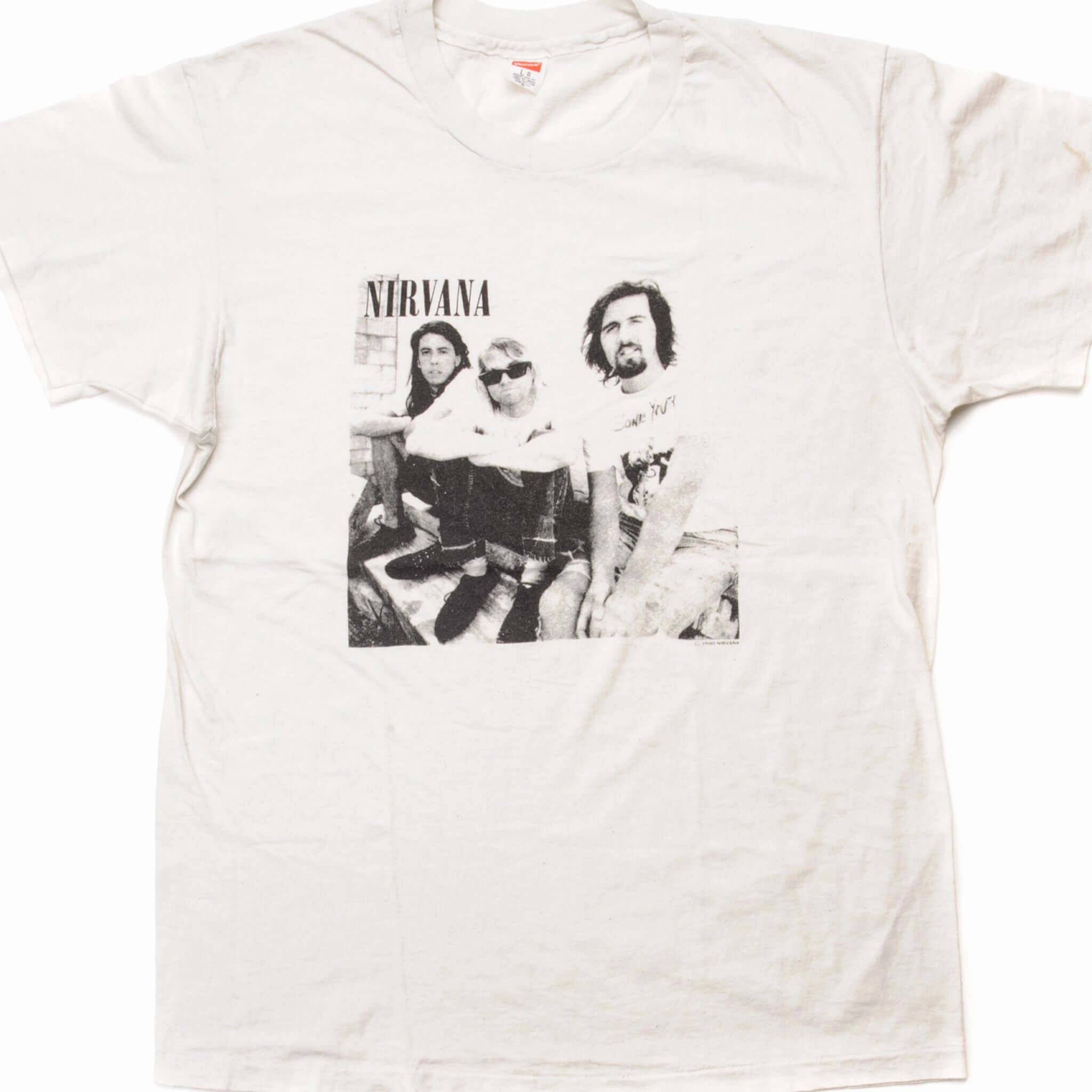 Active Layer color blocking VINTAGE NIRVANA WITH KURT COBAIN TEE SHIRT 1990 SIZE MEDIUM MADE IN USA