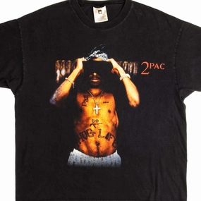 VINTAGE ORIGINAL 2PAC RAP TEE SHIRT 1990s SIZE XL Breathable Flex Fit