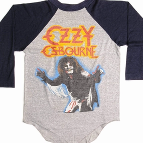 Sporty Flex Weekend Comfort VINTAGE OZZY OSBOURNE RAGLAN TEE SHIRT 1980s SIZE XS