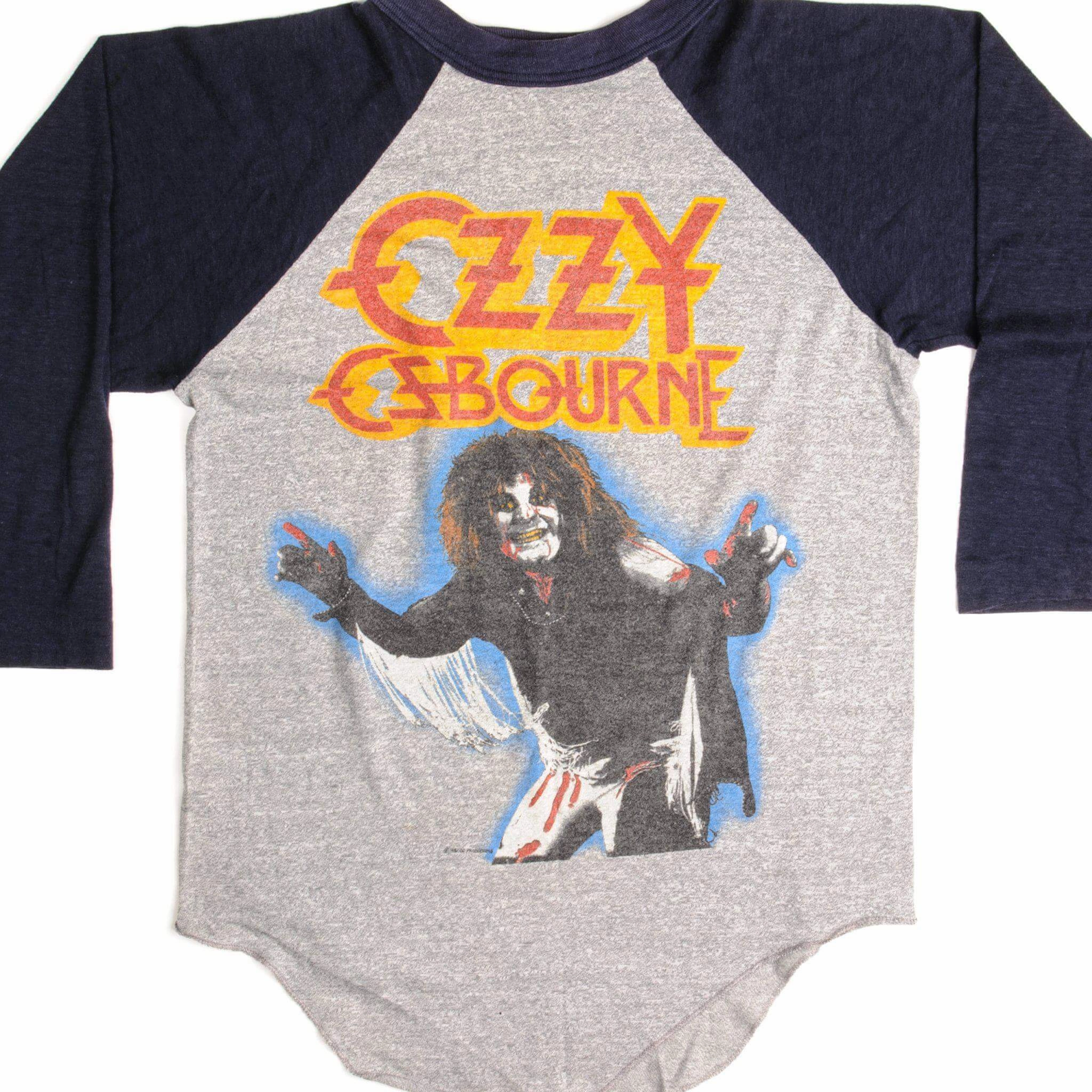 Sporty Flex Weekend Comfort VINTAGE OZZY OSBOURNE RAGLAN TEE SHIRT 1980s SIZE XS