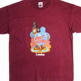VINTAGE PLANET HOLLYWOOD LONDON TEE SHIRT 1990s SIZE XL Brushed Interior Lining