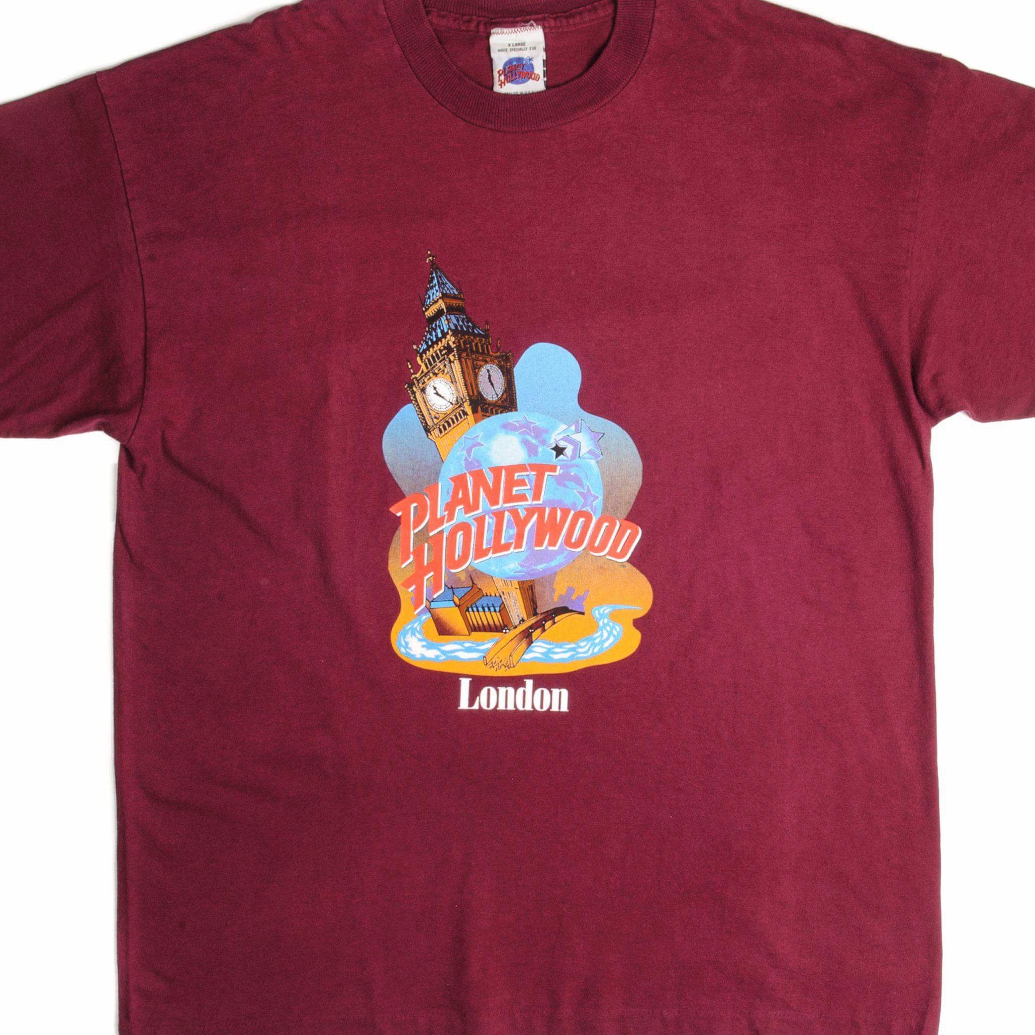VINTAGE PLANET HOLLYWOOD LONDON TEE SHIRT 1990s SIZE XL Brushed Interior Lining