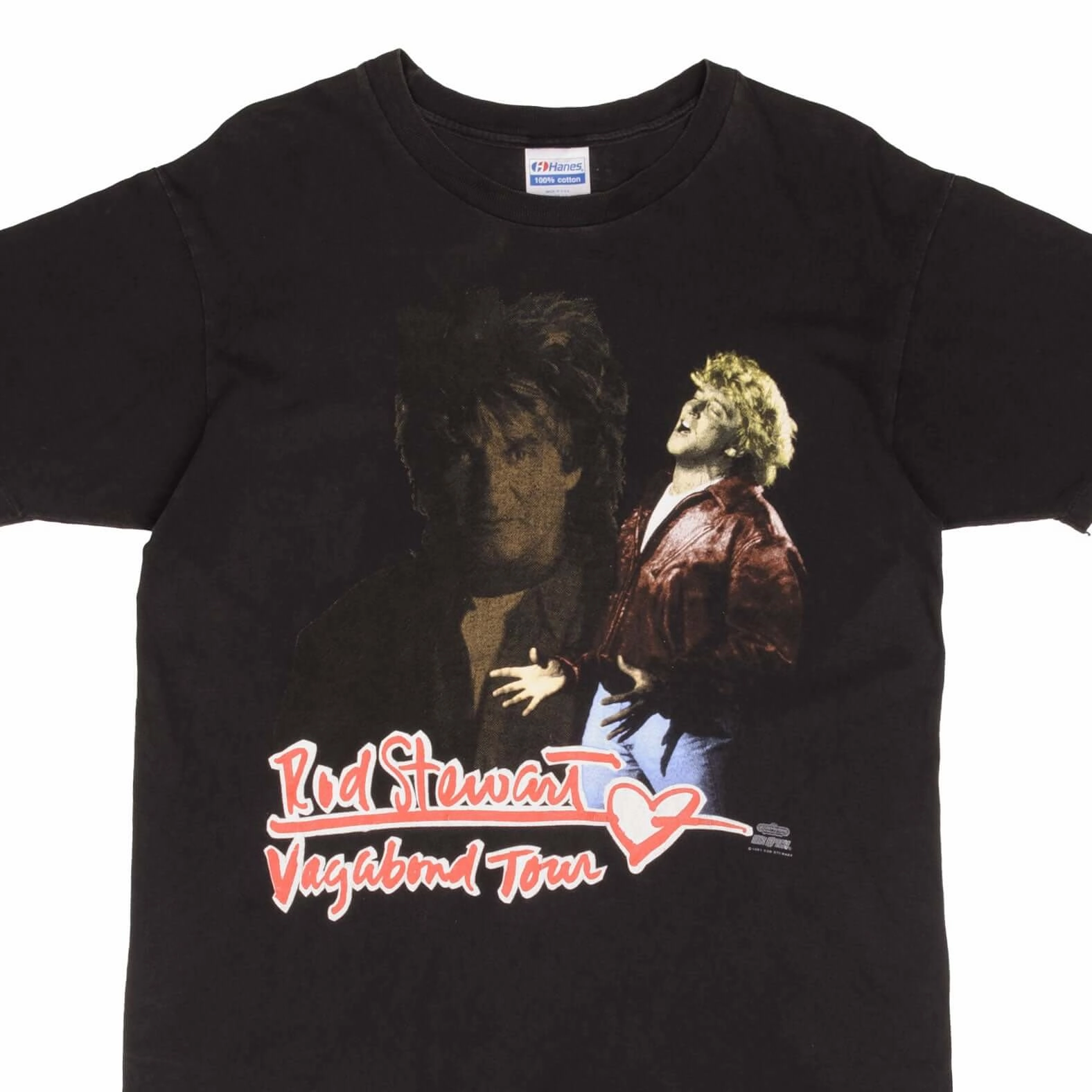 Breathable Design Wear VINTAGE ROD STEWART VAGABOND TOUR 1991 1992 TEE SHIRT SIZE LARGE MADE IN USA