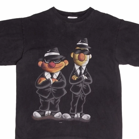 VINTAGE SESAME STREET BERT AND ERNIE SECRET AGENTS 1990S TEE SHIRT SIZE MEDIUM Wrinkle Resistant Material MultipurposeCuffs