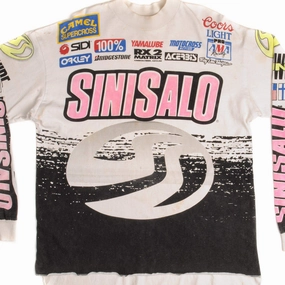 VINTAGE SINISALO MOTOCROSS MX 1980s LONG SLEEVES TEE SHIRT SIZE XL Anti Pill Surface