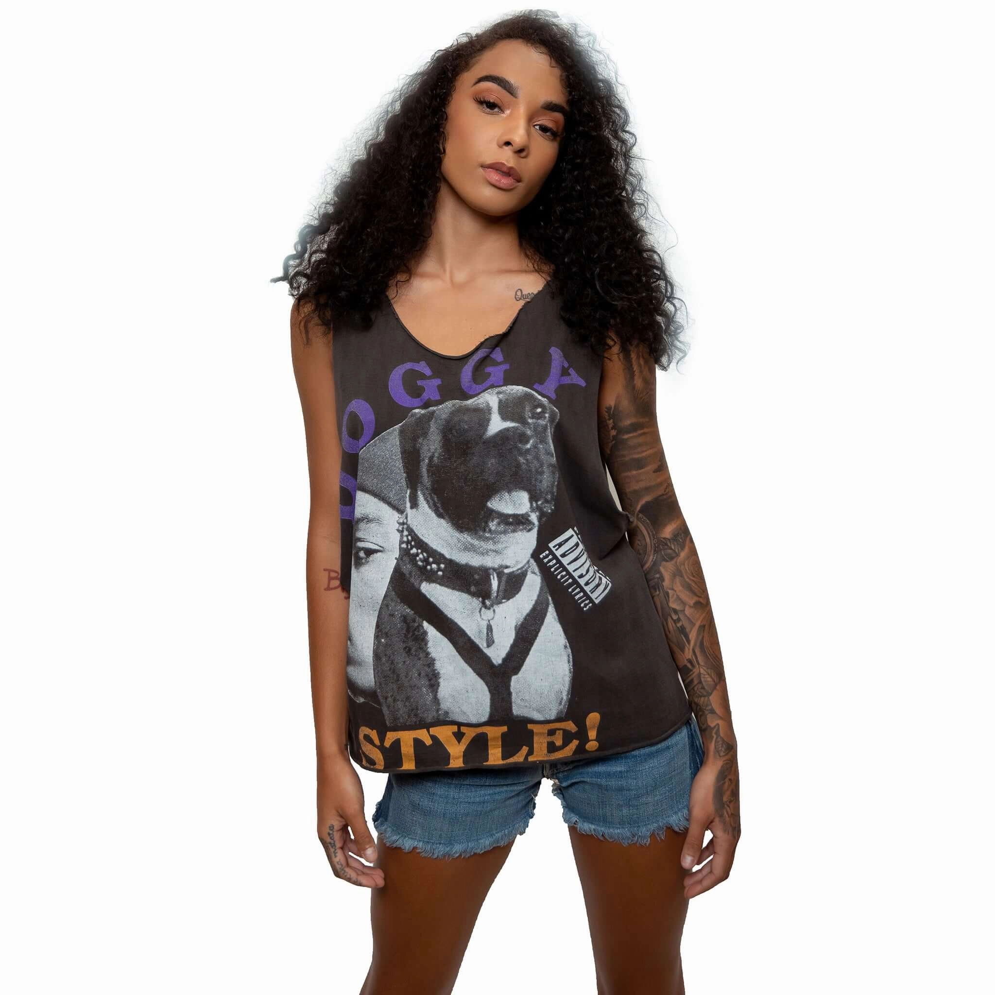 Multi Panel Design VINTAGE SNOOP DOGG SLEEVELESS TEE SHIRT SIZE LARGE 1990s