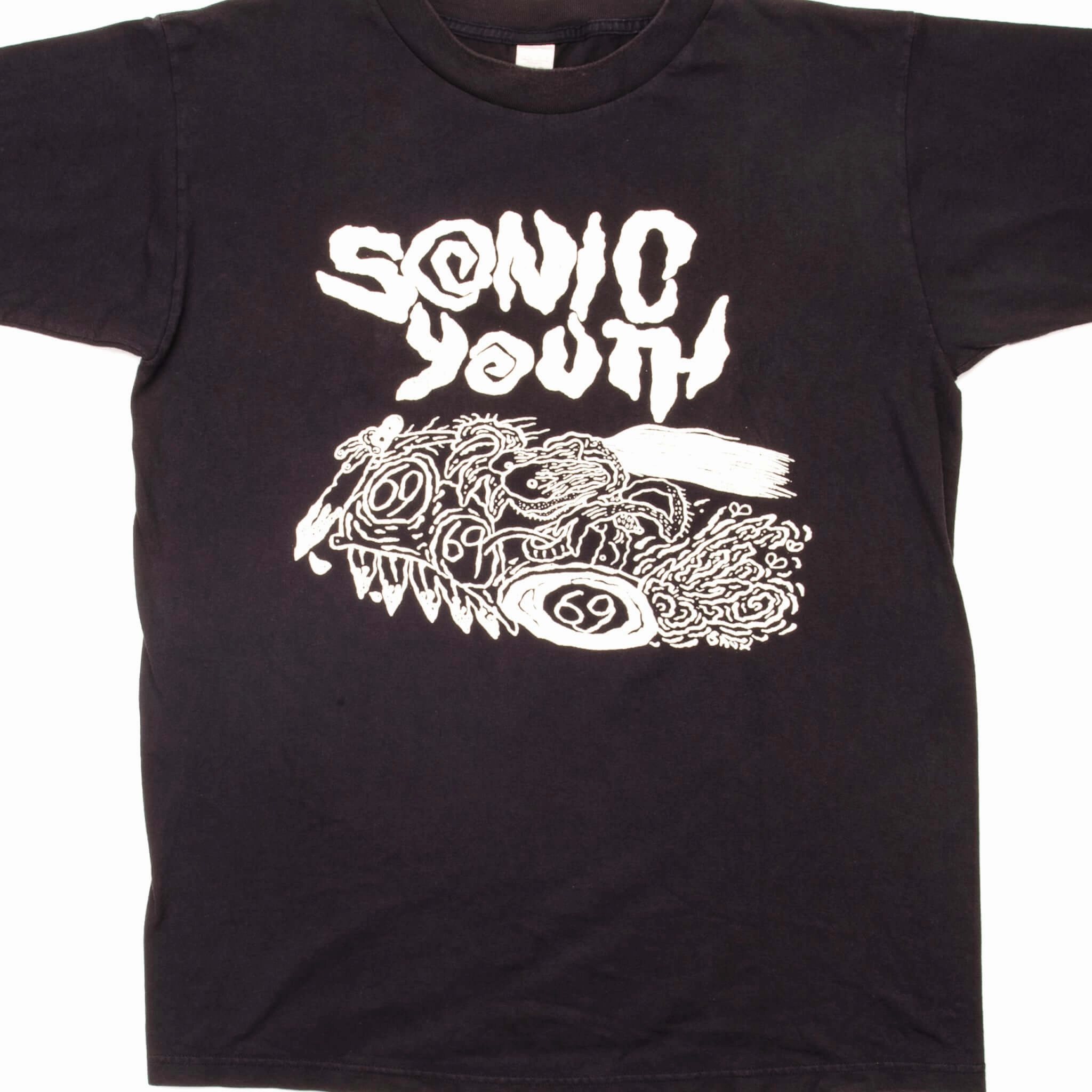 VINTAGE SONIC YOUTH 69 Death Valley TEE SHIRT SIZE LARGE 1985 Short Sleeve Reinforced Shoulder Seams