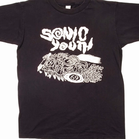 VINTAGE SONIC YOUTH 69 Death Valley TEE SHIRT SIZE LARGE 1985 Short Sleeve Reinforced Shoulder Seams
