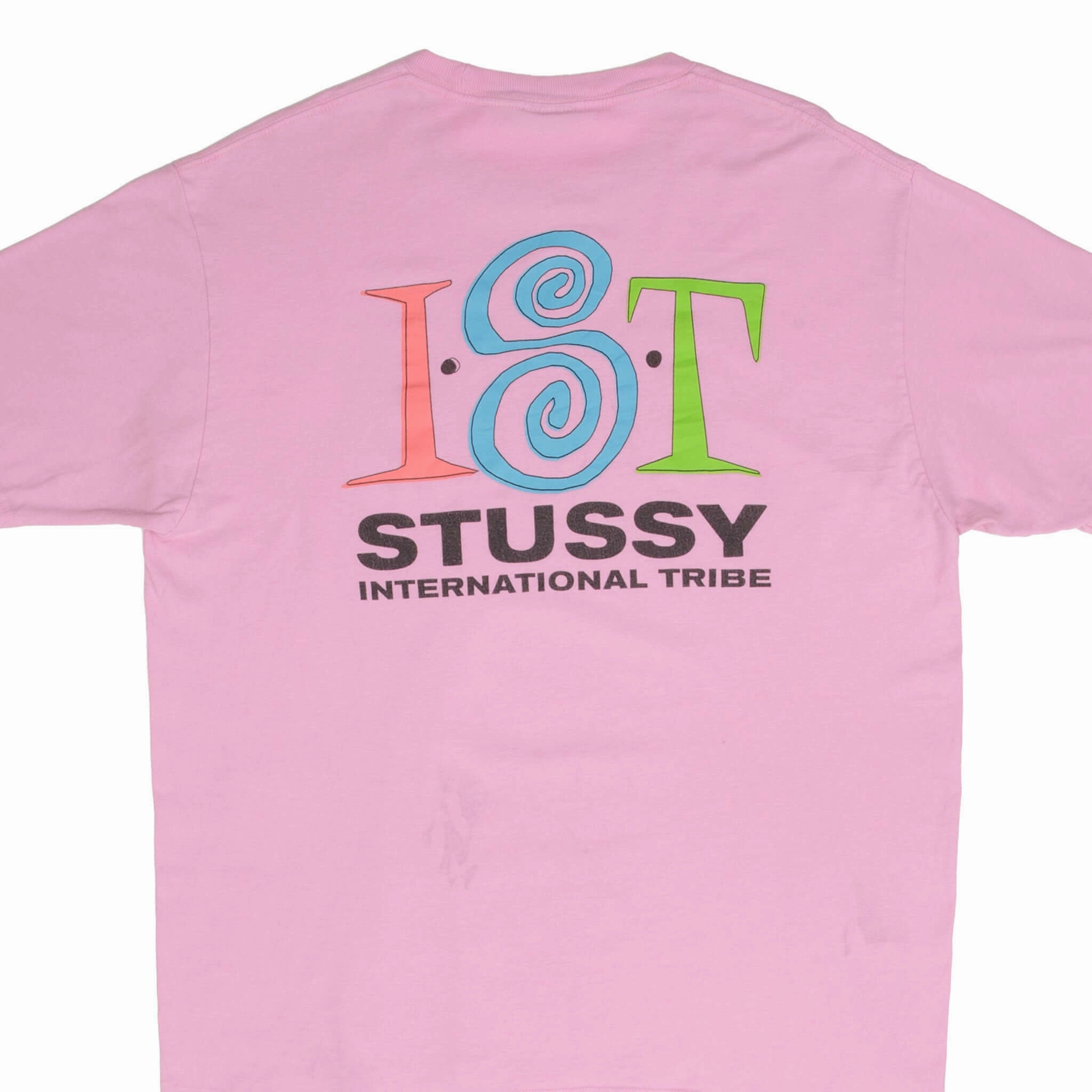 certified VINTAGE STUSSY INTERNATIONAL TRIBE PINK TEE SHIRT 2000S SIZE LARGE